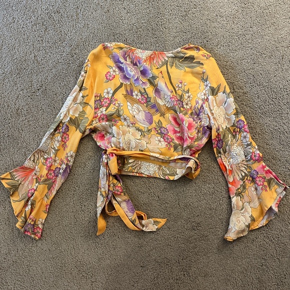 SPELL Blue Skies Wrap Top - S - Picture 4 of 8